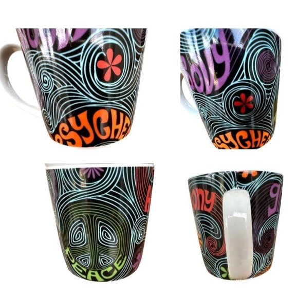 Tea for One Tea Pot Cup Set Stackable Bohemian Harmony Peace Gift Hippie Boxed - Picture 7 of 12